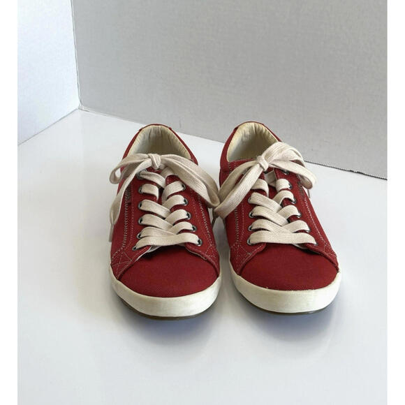 Taos Star Sneakers STA-12844 Womens 8.5 Red Canvas Lace Up Low Top Comfort Shoes - Picture 5 of 16